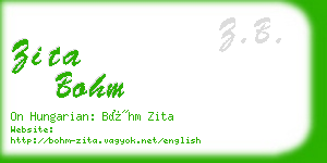 zita bohm business card